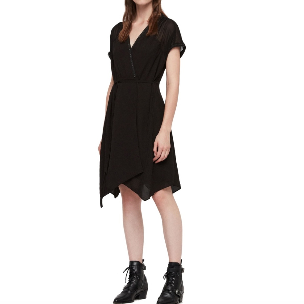 All Saints Black Asymmetrical Dress